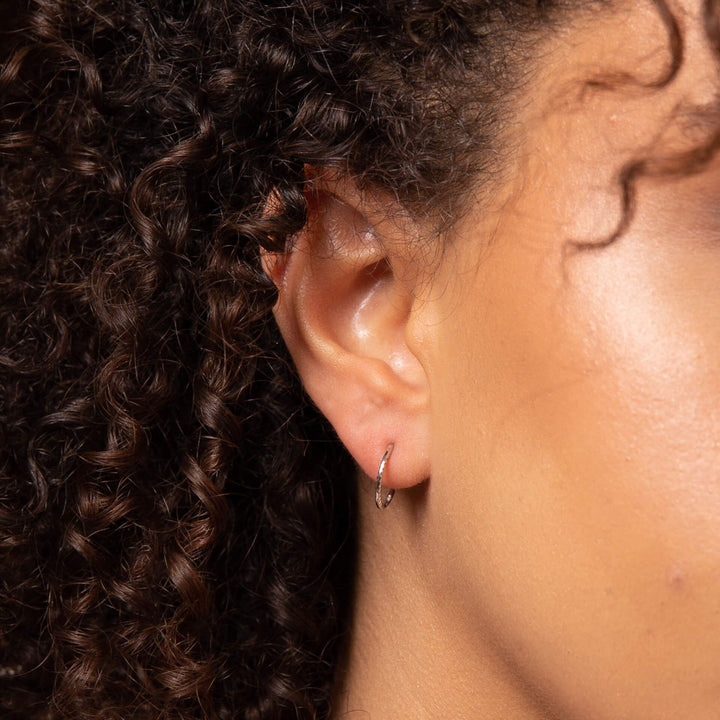 white gold rope huggies - Carathea jewellers