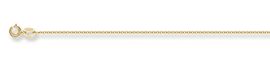 9ct yellow gold micro belcher pendant perfect chain - Carathea & Jools