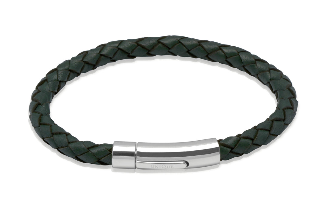 Men's Woven Leather Bracelet in Various Colours