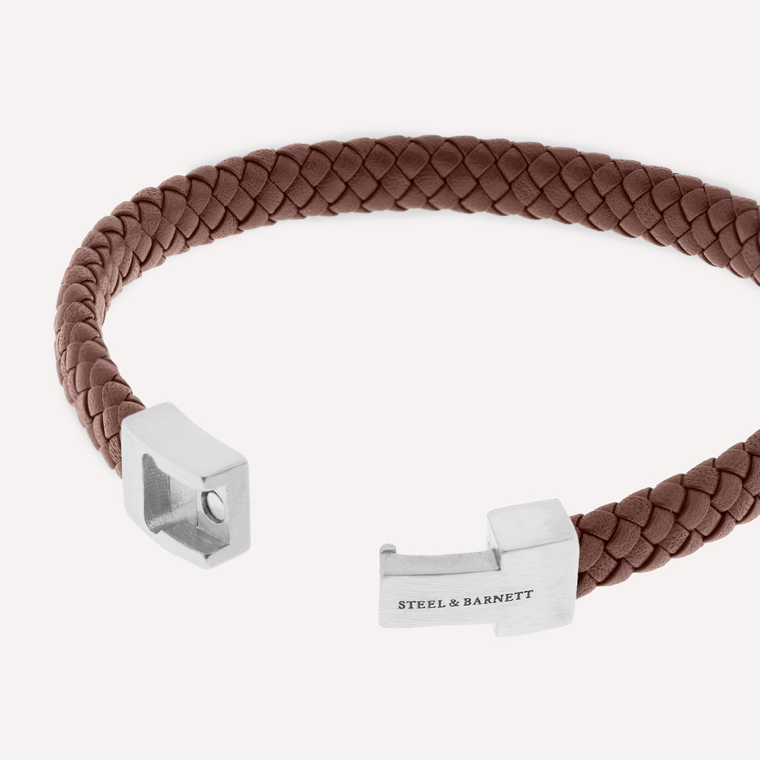 Steel & Barnett "Archie" Bracelet in Peanut Leather and Steel