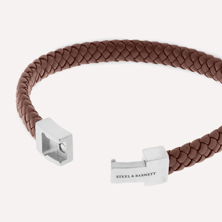 Steel & Barnett "Archie" Bracelet in Peanut Leather and Steel