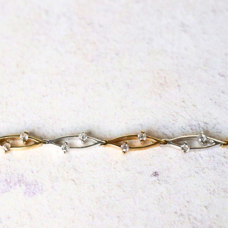 two tone gold bracelet with cz Carathea Jewellers