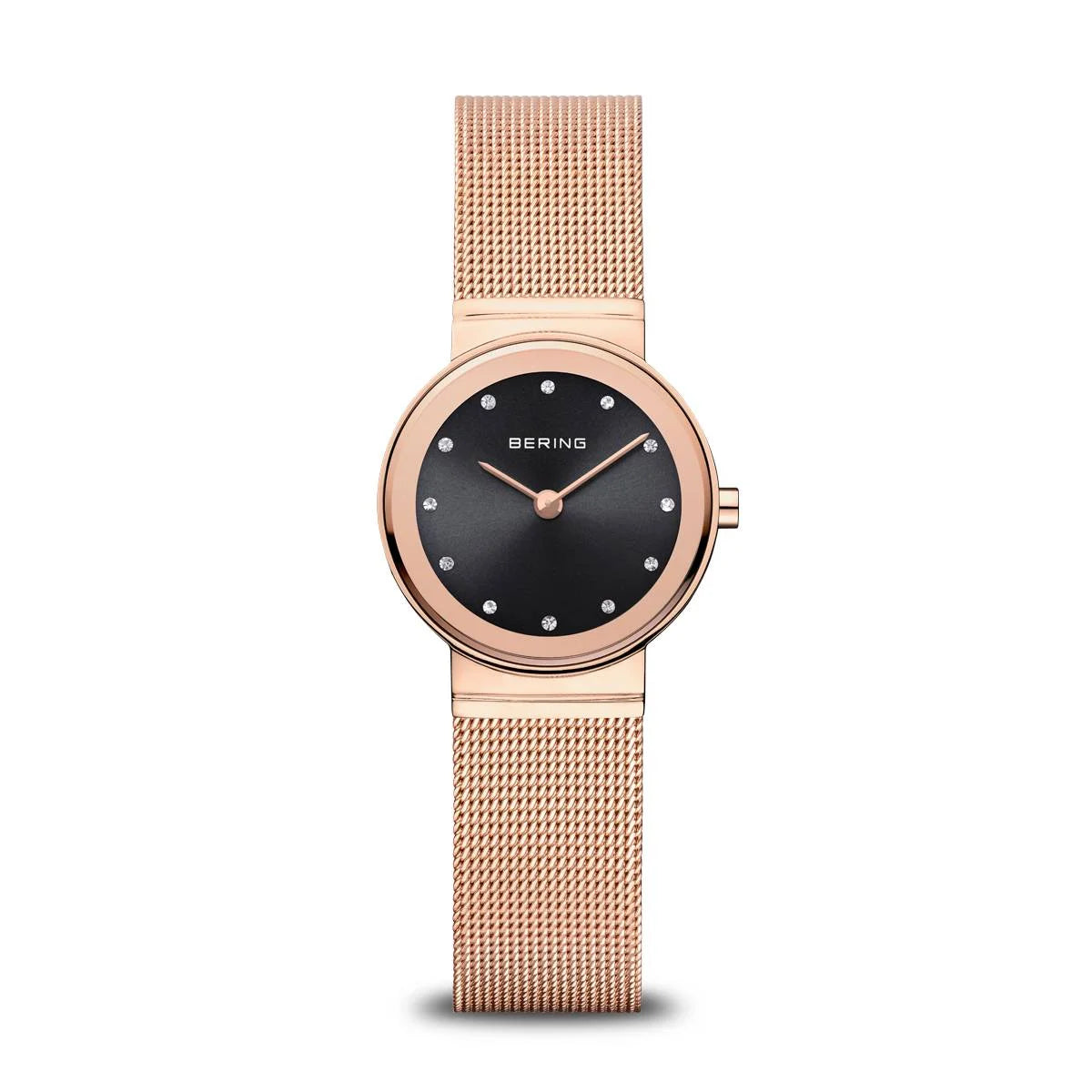 Bering ladies watch in rose gold with black dial