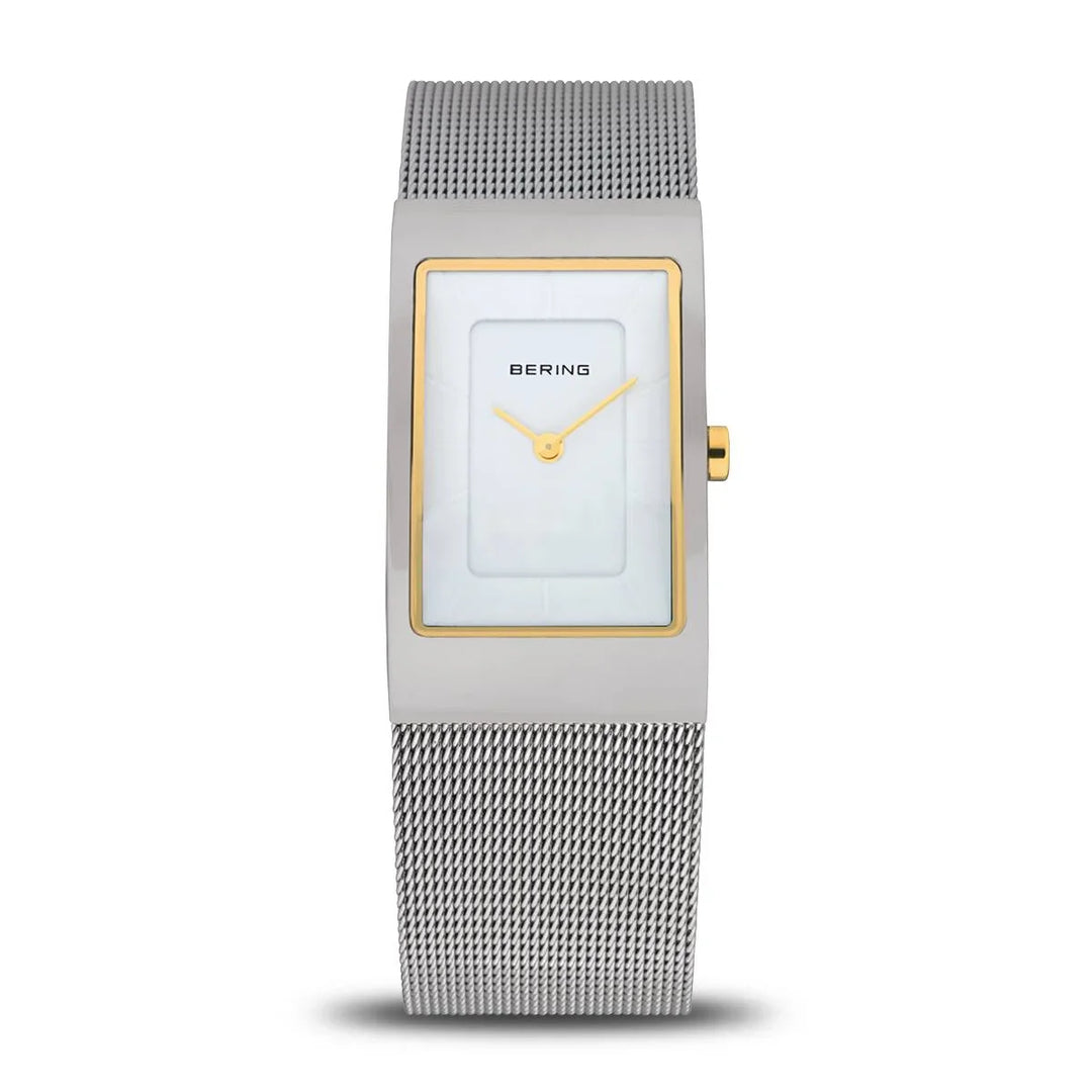Bering ladies watch with rectangular dial and Milanese bracelet - Carathea watches