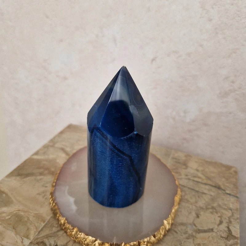 Blue Agate Cylinder Prism