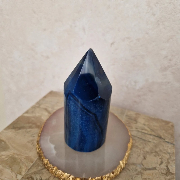 Blue Agate Cylinder Prism
