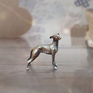 butler and peach miniature sculpture Lurcher dog - Carathea jewellers