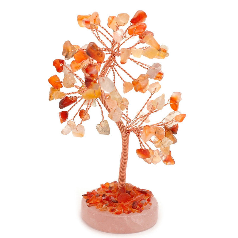 Carnelian crystal tree on a round base | Carathea