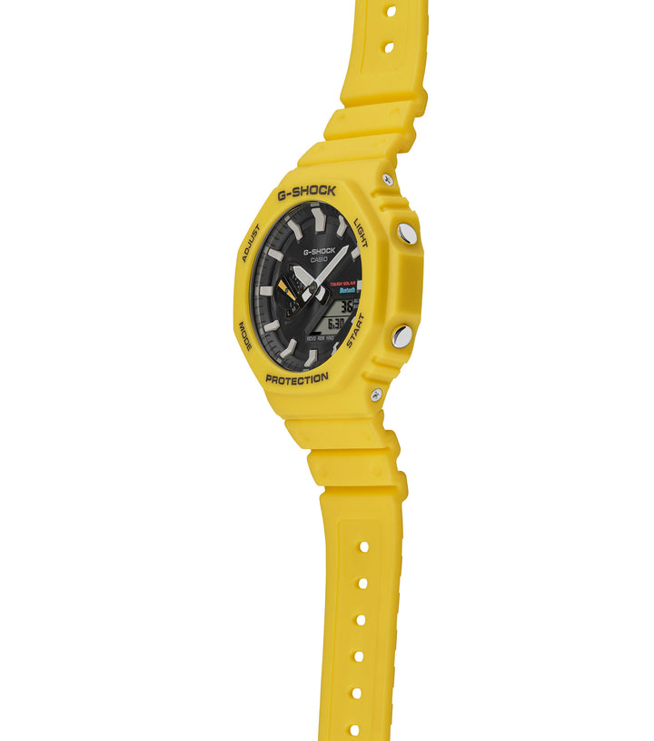 Casio yellow G-Shock watch with solar and bluetooth connectivity - Carathea & Jools