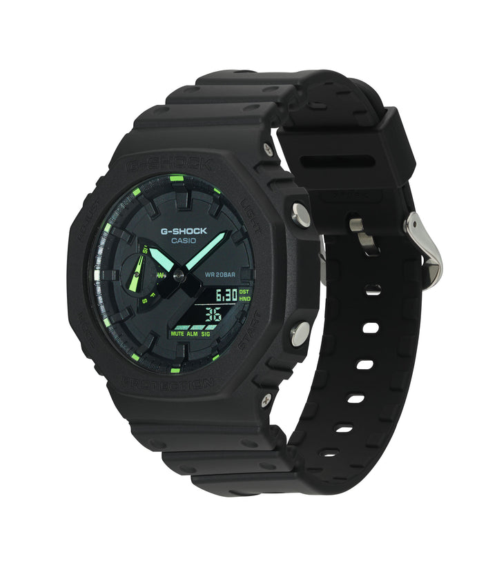 Casio G-Shock matte black and neon green watch - Carathea & Jools