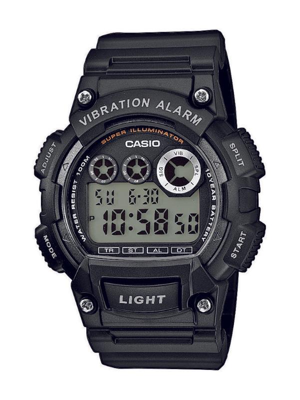 Men's black casio watch with vibrational alarm - Carathea jewellers