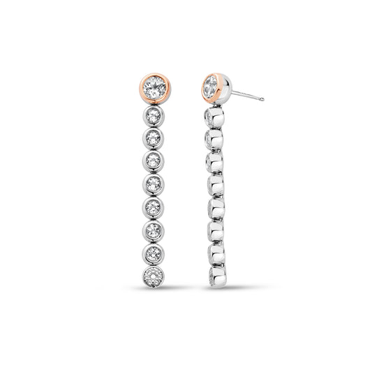 Clogau® Celebration Sterling Silver Drop-Hoop Earrings with Topaz