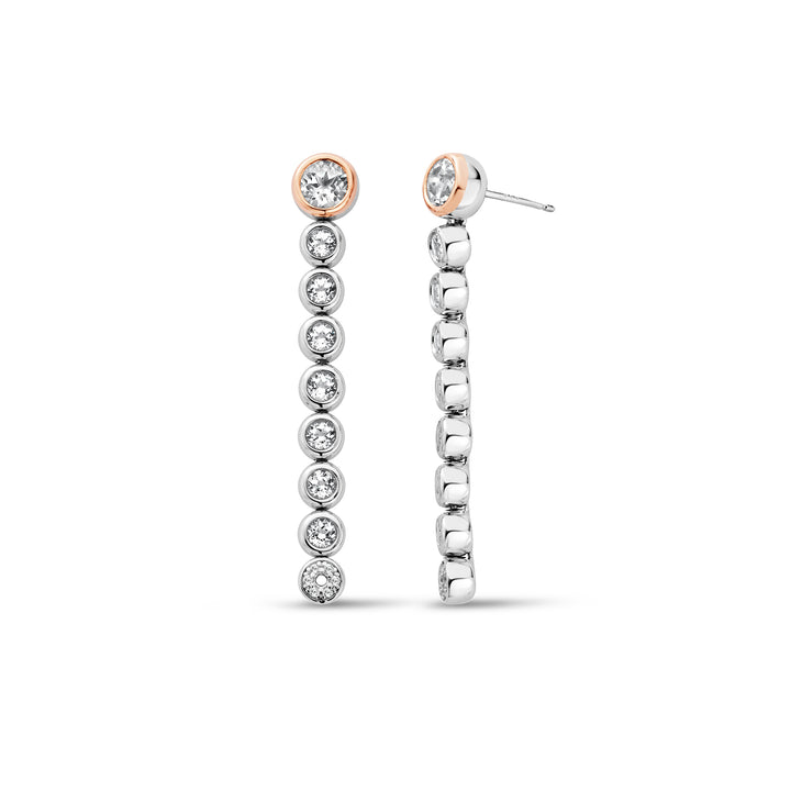 Clogau Silver White Topaz Drop and Hoop Earrings - Carathea jewellers