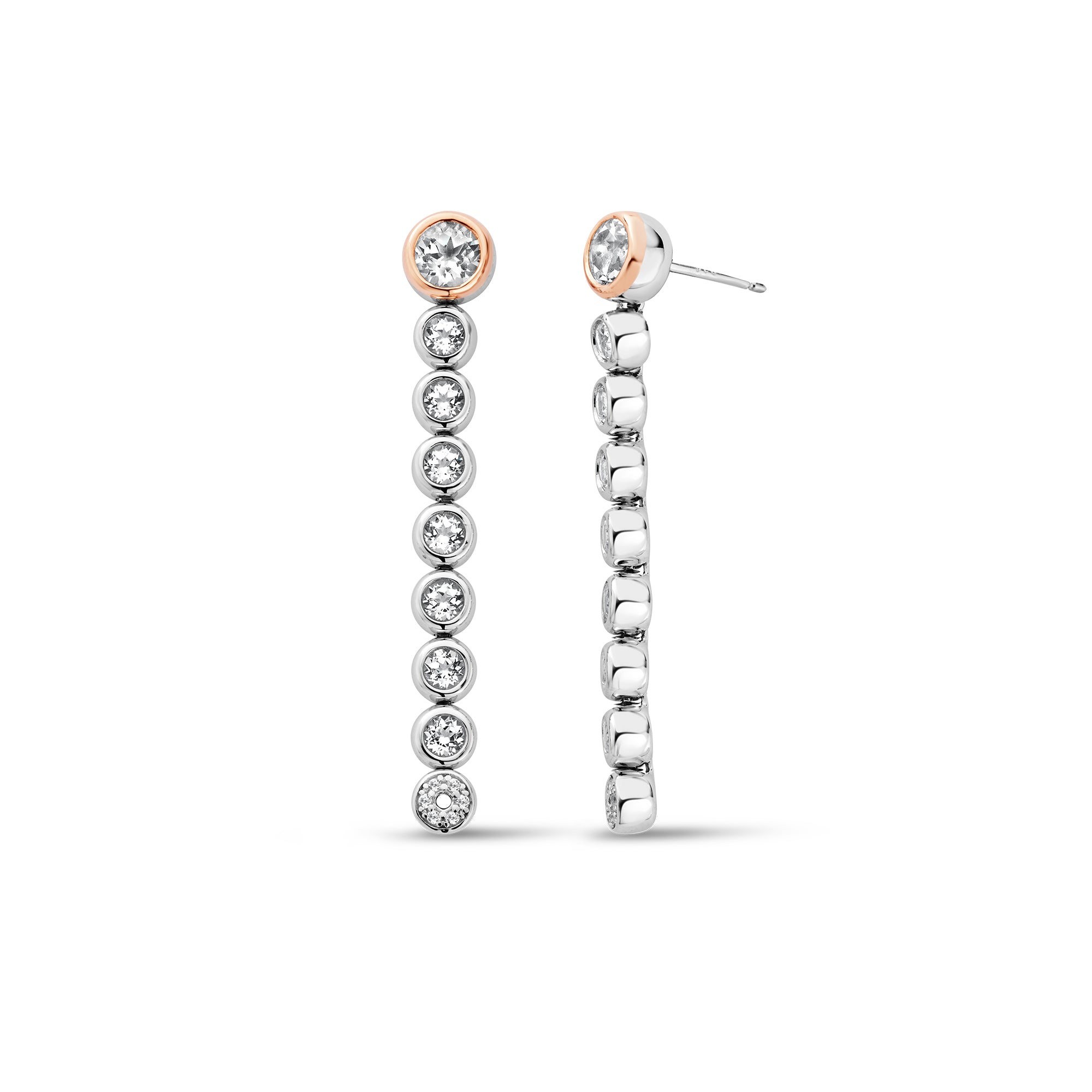 Clogau Silver White Topaz Drop and Hoop Earrings - Carathea jewellers