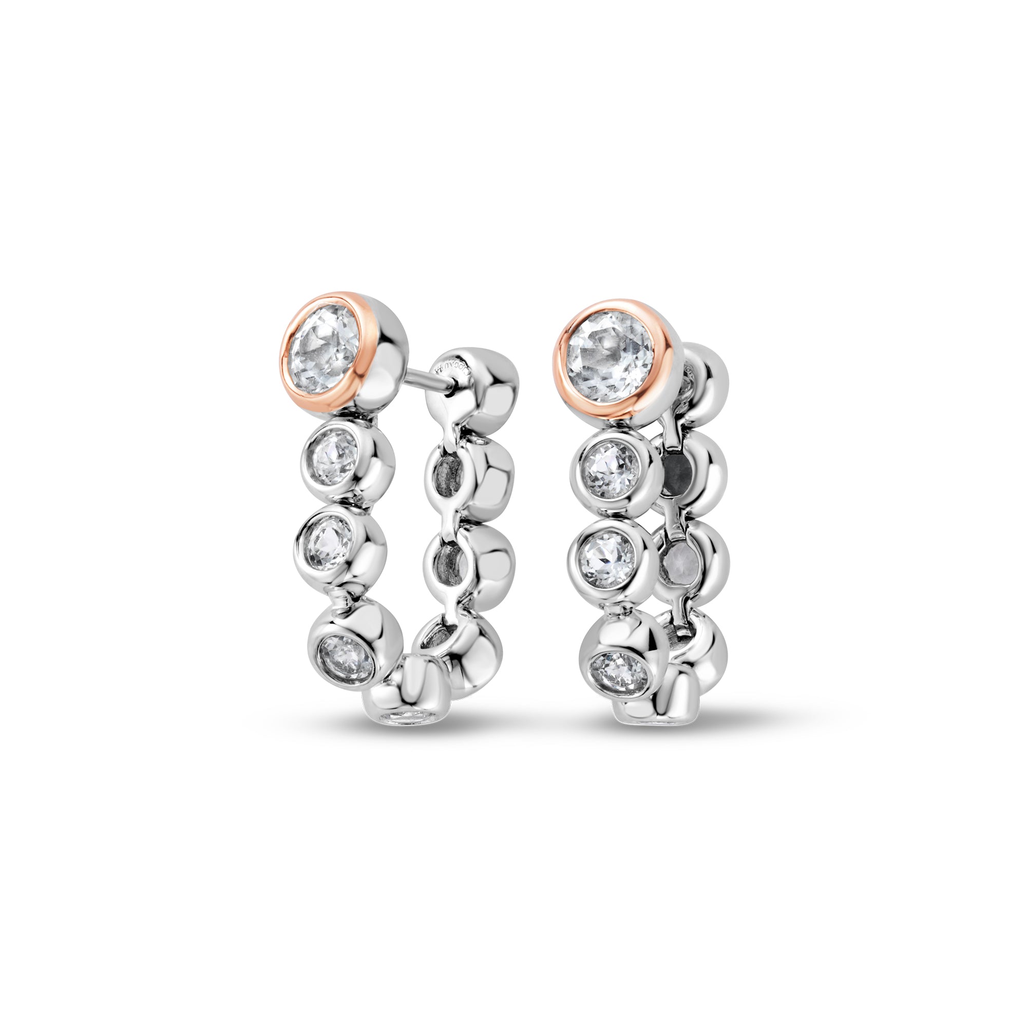 Clogau Silver White Topaz Drop and Hoop Earrings - Carathea jewellers