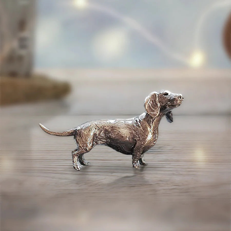 Dacshund solid bronze sculpture - Carathea jewellers