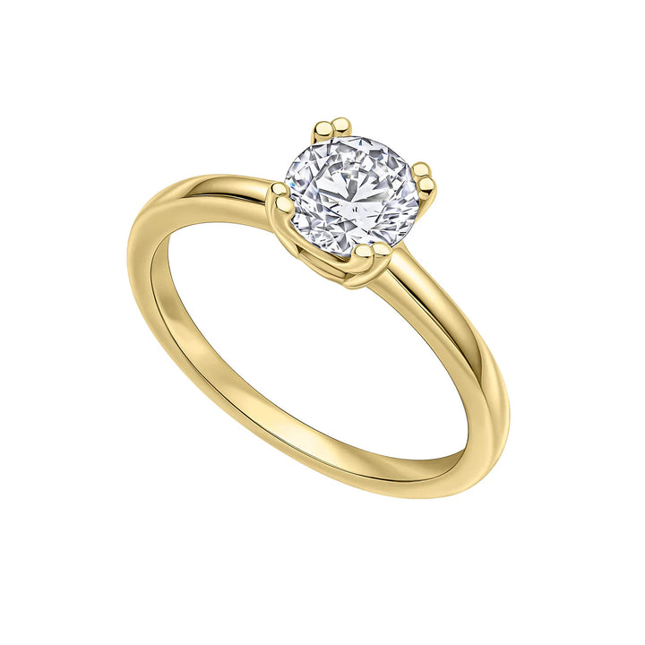 gold plated silver double claw solitaire zirconia ring - Carathea & Jools