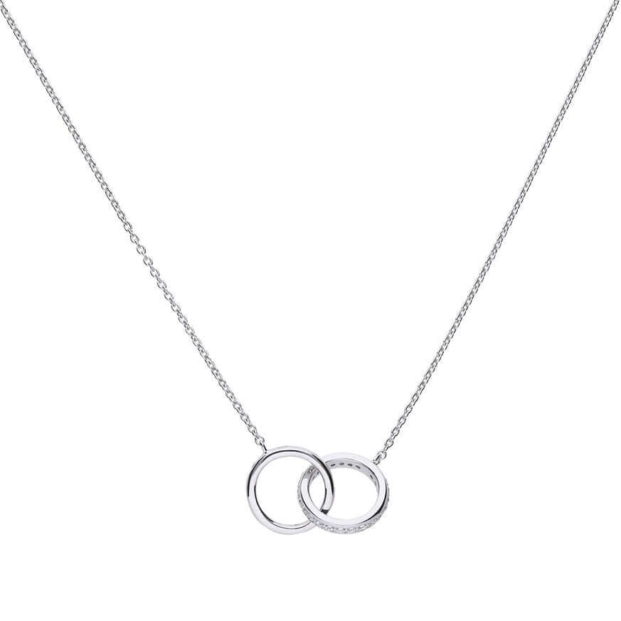 Diamonfire Interlocking Rings Necklace with Zirconia