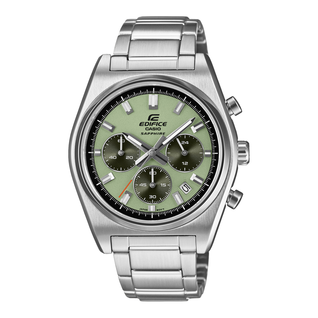 Casio Chronograph watch for men with green dial - Carathea & Jools