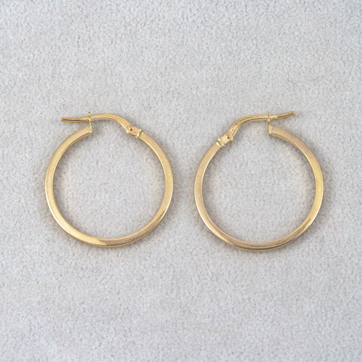 9ct Gold Ladies Hoop Earrings 20 mm