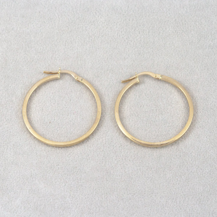 9ct Gold Ladies Hoop Earrings 25 mm