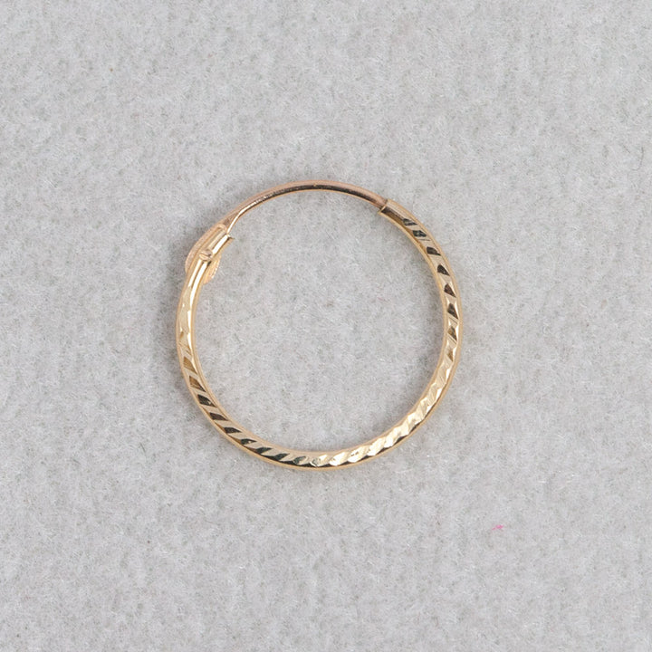 Gold Hinged Diamond Cut Sleeper Earrings 10mm