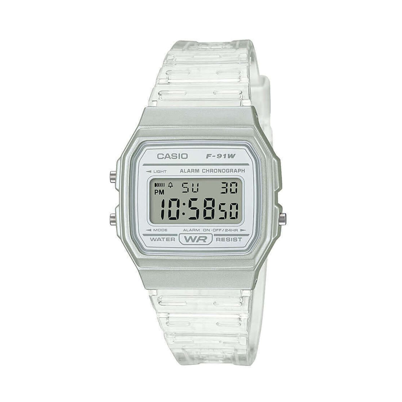 Casio Unisex Watch in Clear Plastic F-91WS-7EF