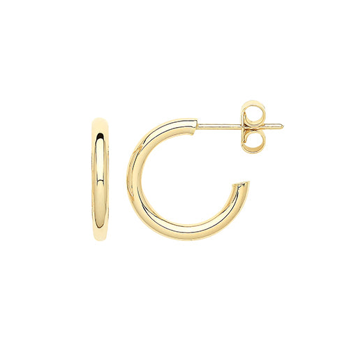 9ct Gold 12mm Hoop Earrings with Post