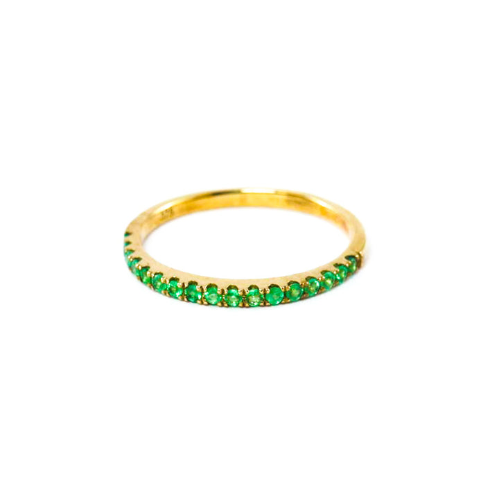 9ct Gold Emerald Half Eternity Ring