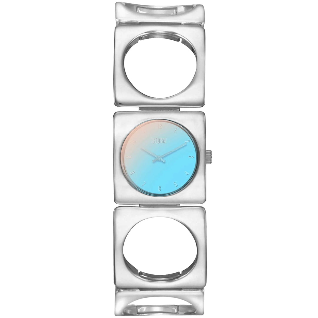 Lazer Aqua ladies watch with a stainless steel bracelet and aqua dial.