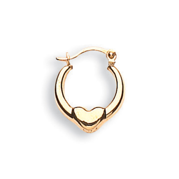 Pair Gold Creole Earrings with Hearts