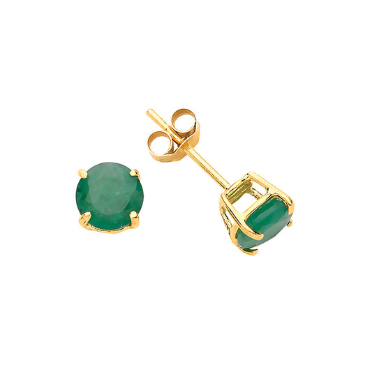 9ct gold and emerald stud earrings - Carathea jewellers