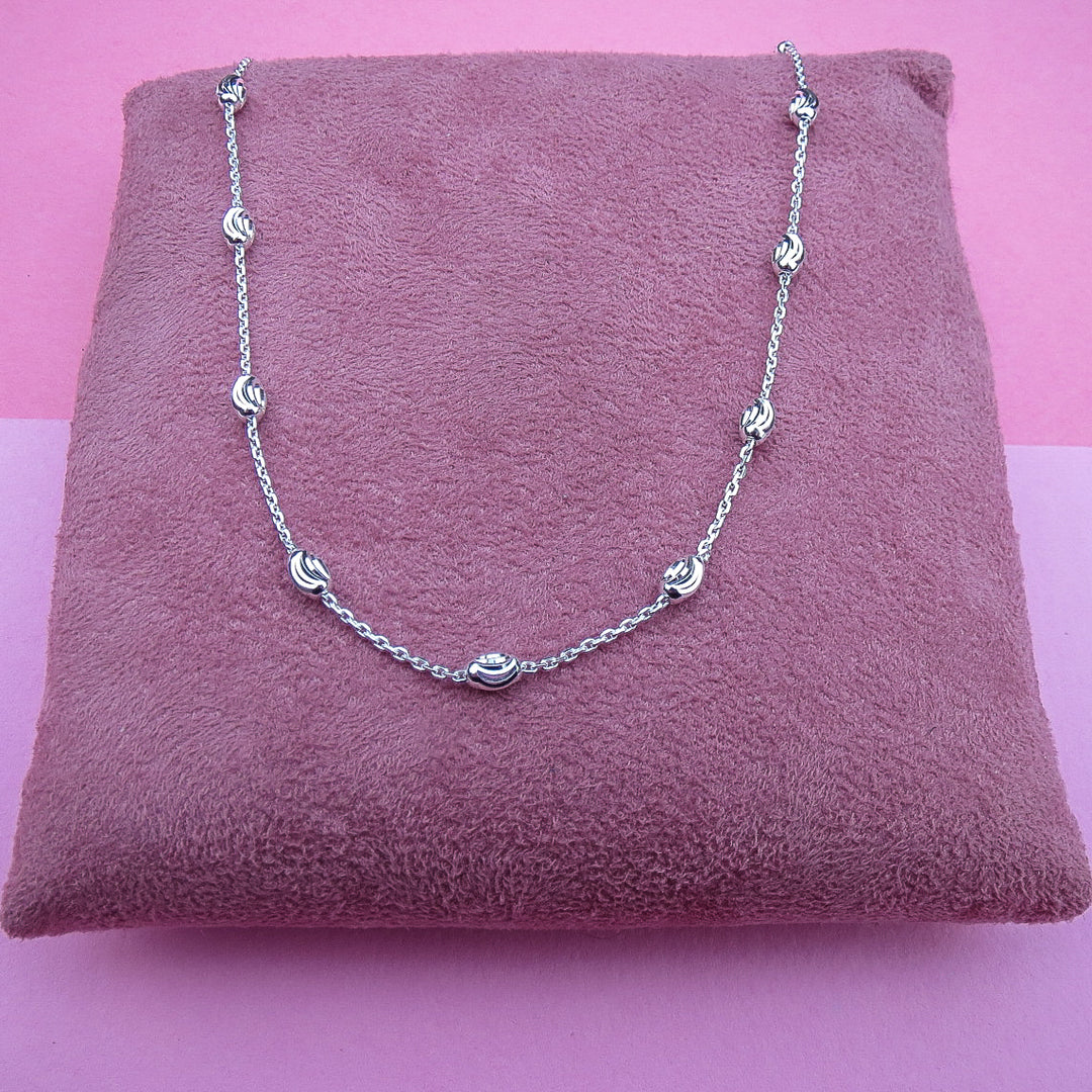 silver oval moon necklace - carathea jewellers