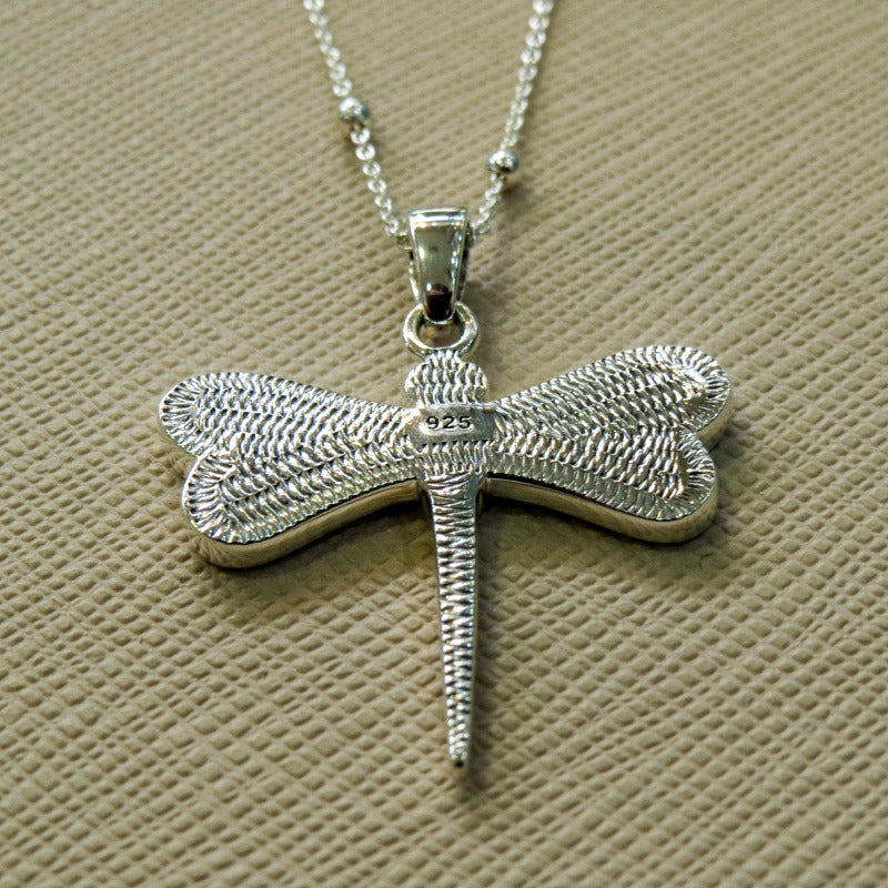 silver butterfly pendant back - Carathea jewellers