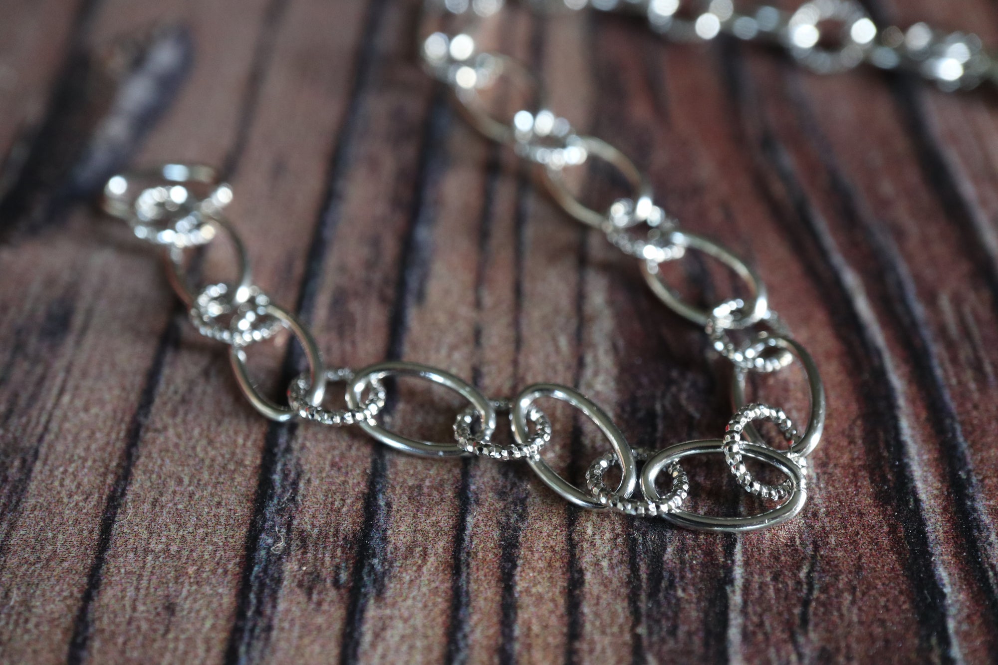 Silver Bracelet Alternative Oval and Round Links