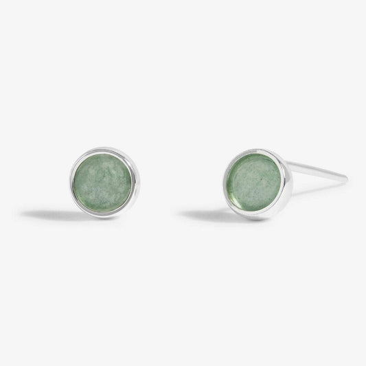 silver plated brass earrings with green aventurine - Carathea