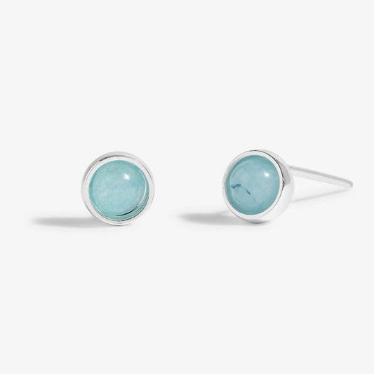 silver plated march aqua crystal earrings - Carathea