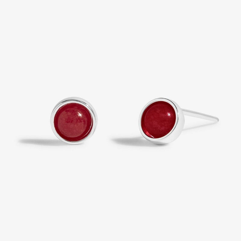 January Garnet silver plated earrings - Carathea