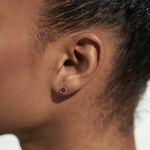 January Garnet silver plated earrings - Carathea