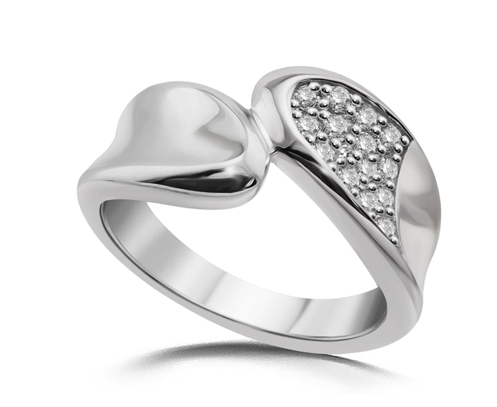 Silver & Cubic Zirconia Band Ladies Ring