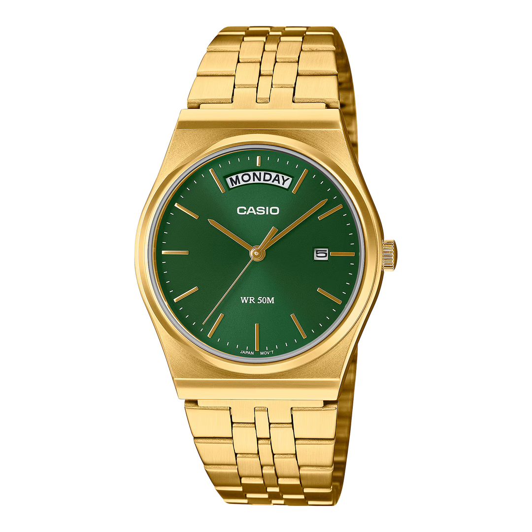 Casio Men's Gold Watch with Green Dial MTP-B146G-9AVEF