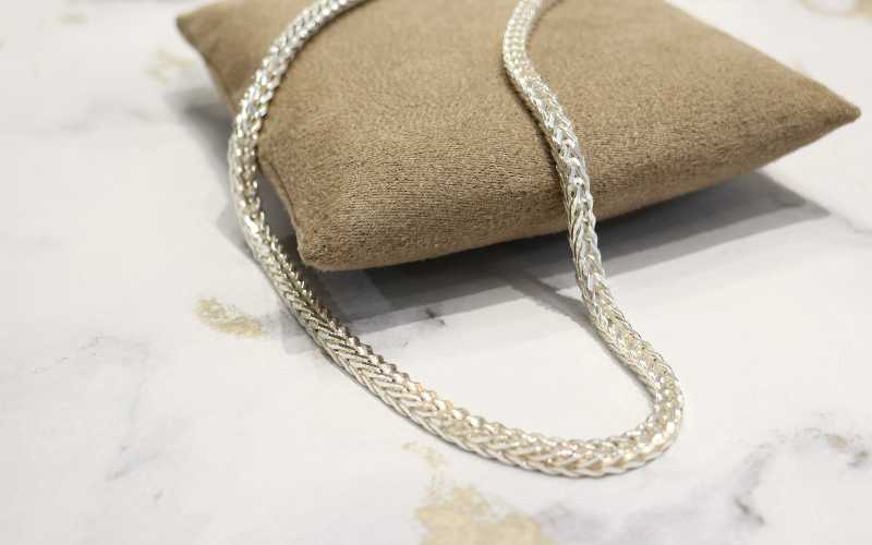 silver foxtail necklace for men - Carathea jewellers
