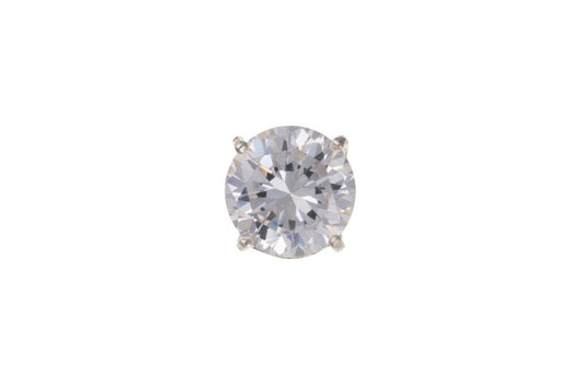 silver large cz stud earrings 8mm - Carathea jewellers