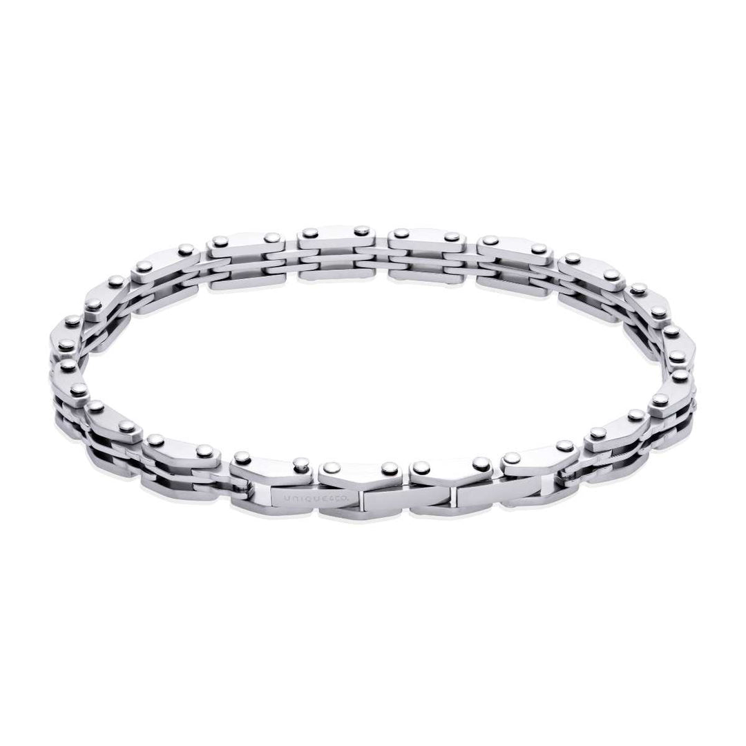 men's steel bike chain link bracelet - Carathea jewellers