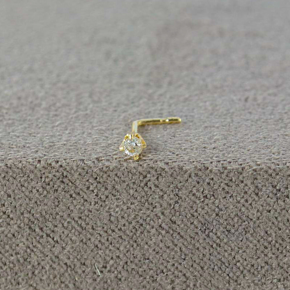 Gold and Real Diamond Nose Stud