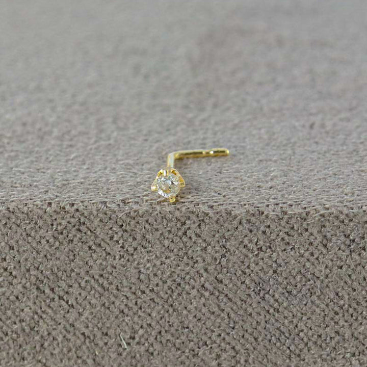 Gold and Real Diamond Nose Stud