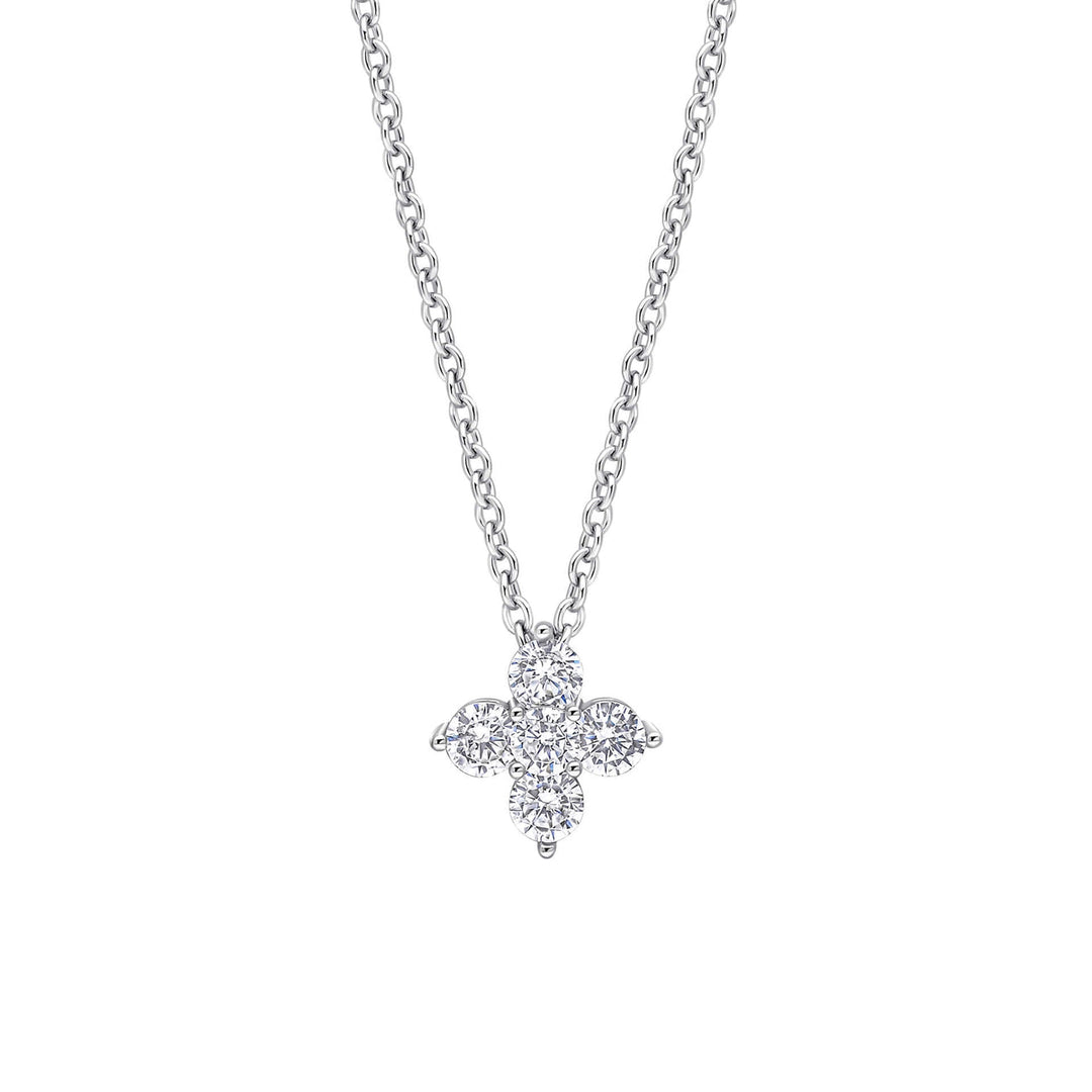 Silver flower pendant with Zirconia - Carathea & Jools
