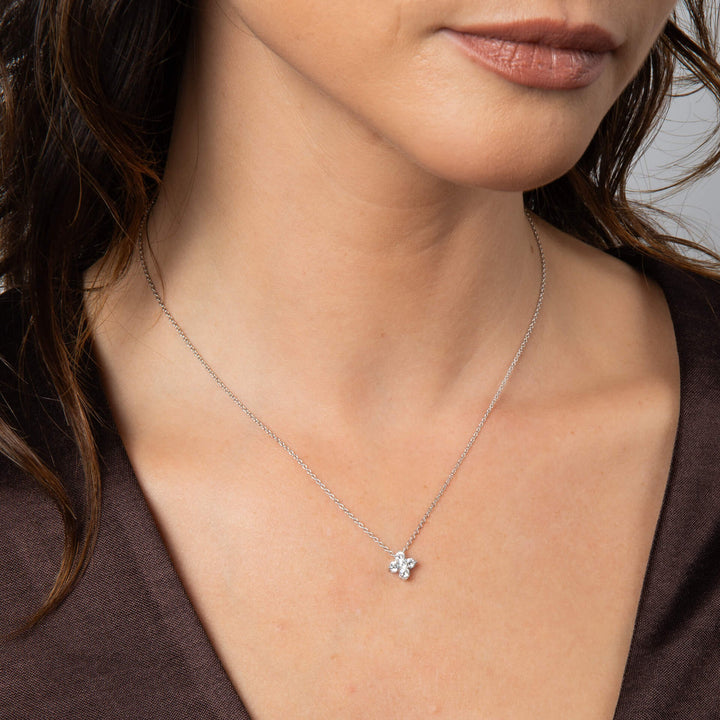 Silver flower pendant with Zirconia - Carathea & Jools