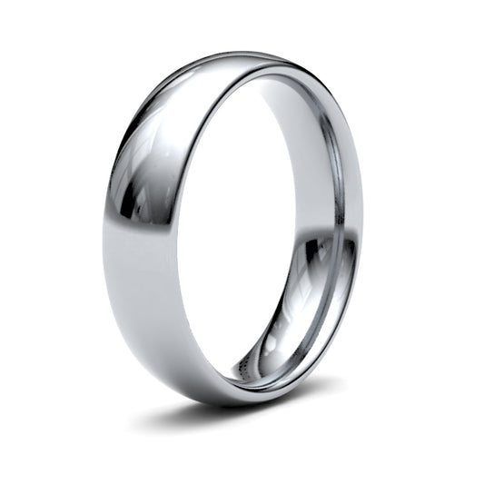 Court Shaped Palladium 950 Wedding Ring 5 mm Wide