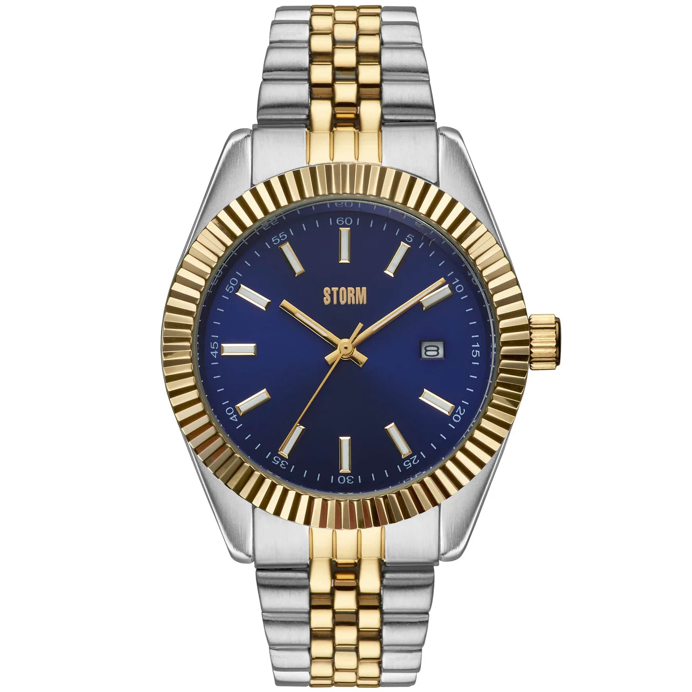 Storm men's two tone watch silver/gold and blue dial - Carathea jewellers